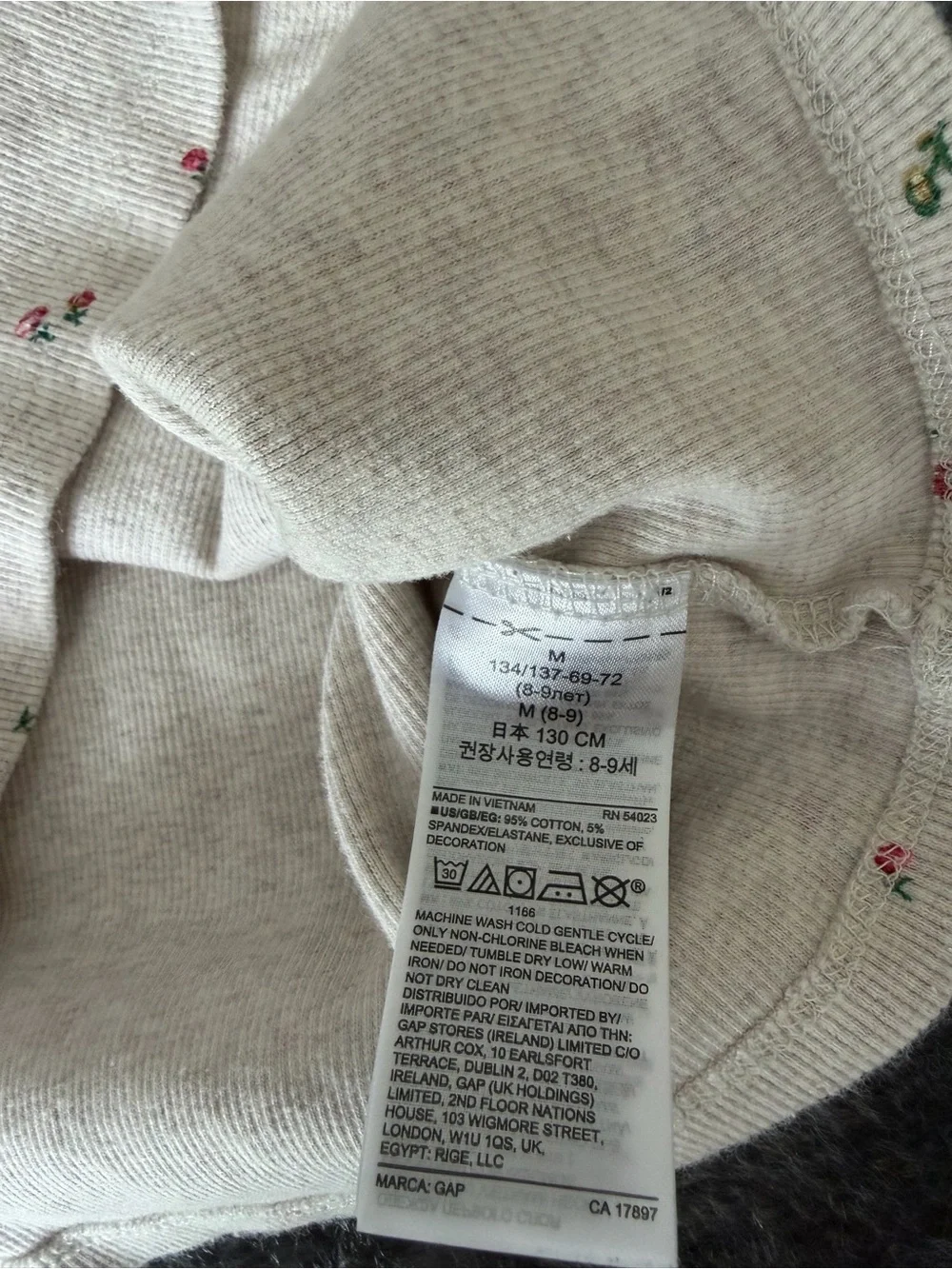 GAP Kids girls floral puff sleeve turtleneck